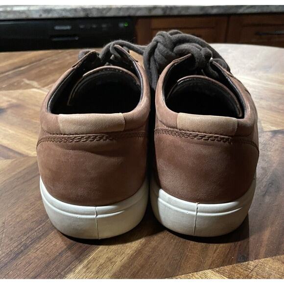 ECCO Shoes Sneakers Soft 7 Whiskey Brown Leather Casual Lace Up Cap Toe Size‎ 7 main image 8